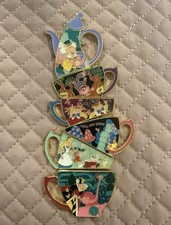 HTF Disney Alice in Wonderland Teapot and Teacup Collectible Pin Set  picture