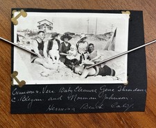 Antique 1919 Family at Hermosa Beach Calif Houses Cottages Vintage Photo picture