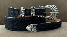 VTG Premium MAX LANG Complete 4 Pc Sterling Silver Ranger Belt Buckle Shark Belt picture