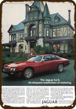 1979 JAGUAR XJ-S Red Sports Car Vintage-Look-Edge DECORATIVE REPLICA METAL SIGN picture
