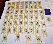 65X THE STAGE Theater Souvenir Playing Cards Gold Edges 1908 Complete w Box USA picture