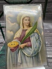 VTG 1963 Holy Remembrance Card Religious St. Lucy Catholic CHRISTIANITY Italy picture