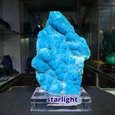 3.9LB Natural Malachite Silica Transparent Cluster Coarse Mineral Sample+base picture