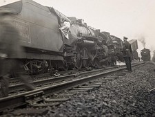 1929 Andover MA Boston Maine Railroad Steam Train Wreck Glass Negative OOAK picture