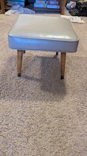 Vintage MCM  Footstool Mid Century Modern Tan Khaki Sand Color picture