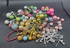 Lot of Vtg Mercury Glass Ball Wire velvet Foil Stem Floral Picks Christmas Japan picture