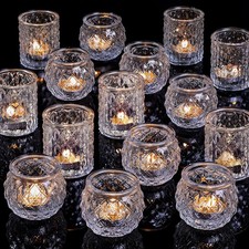 Darjen Clear Votive Candle Holders Set of 36 Round Glass Tea Light Holders picture