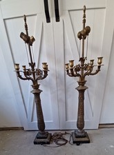 PAIR OF  TALL WARREN KESSLER Original 2 light 4 BRANCH CANDELABRA TABLE LAMPS picture