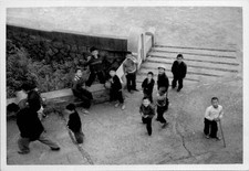 Troublemaker Neighborhood Asian Kids Candid Street Snapshot 1950s Vintage Photo picture