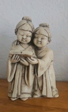 Vtg. Wony Ltd Carved Asian Art Girls Singing Figurine Home Decor 3.75