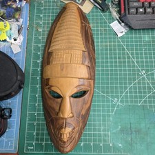 OLD FIJIAN TRADITIONAL HAND CARVED CEREMONIAL MASK BURE KALOU  picture