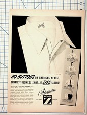 Vintage 1940s Airman Model Z Zipper Shirt Magazine Print Ad Men's Fashion NYC picture
