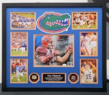 Tim Tebow signed Florida Gators Deluxe Framed 25x22 collage with x2 rings x3 COA picture