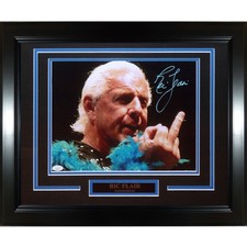 Ric Flair Autographed WWF Wrestling (Middle Finger) Deluxe Framed 11x14 Photo - picture