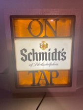 Vtg 1960s Schmidt's Beer Philadelphia On Tap Lighted Sign Man Cave Tested Works picture