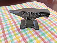 1852 Smith & Wesson Cast Iron Embossed Miniature Advertising Blacksmith Anvil picture