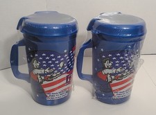 NEW Insulated BLUE Mug LAMBERT'S CAFE Heads Up THROWED ROLLS 32oz X2 picture