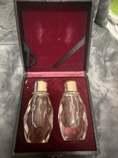 Vintage Post-House Hand Cut Crystal Salt & Pepper Mill Grinder/Shakers EUC picture