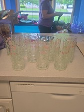 Vtg Kensington By Mervyn’s Glassware Delicate Touch Tumblers Set Of 12 Tall  picture