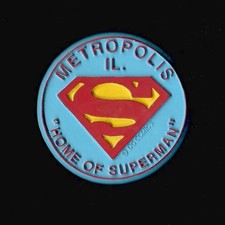 Superman Metropolis, IL D.C. Comics Vtg Rubber Fridge Magnet Cartoon Souvenir picture