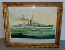 Original 1913 Enrique Muller USS Pennsylvania US Navy Battleship-Color Litho picture
