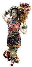 Chinese Wucai Porcelain Pottery Xishi Classical beauty Lady Women Statue picture