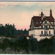c1900s Karlsbad Germany Cafe Jagerhaus Postcard Carlsbad Karlovy Vary Bruck Sohn picture