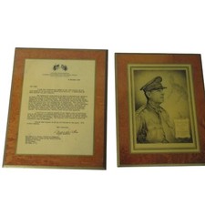 SIGNED Douglas MacArthur 1947 SCAP Letter & Portrait Set to AAU's Daniel Ferris picture