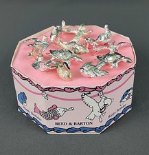 Vtg Reed and Barton Silver Plate Birthday Candle Holders Birds Aquatic 13 pcs picture