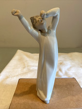 Lladro Boy Yawning Awakening Stretching Retired Standing 8.5