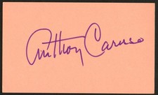 Anthony Caruso d2003 signed autograph auto 3x5 index card Actor Zorro picture
