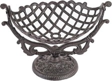 Sungmor Vintage Cast Iron Fruit Basket Bowl – Black | Rustic Decorative Countert picture