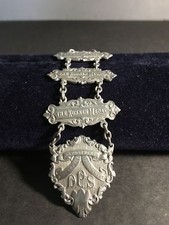 Vintage Sterling Silver Watch/Key Fob made from Kuhnen Medals c. 1904 picture