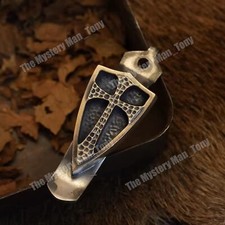 1Pc Custom Made Brass Cross Shield Pocket Clip for Strider SNG SMF Knife picture