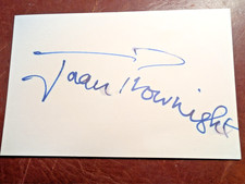 Joan Plowright hand signed card - Enchanted April, 101 Dalmatians, Stalin picture