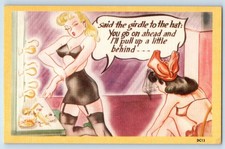 c1930's Risque Pin-UpSexy Woman Lingerie Comic Humor Vintage Unposted Postcard picture