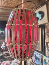 NEW Retro Rattan Lamp W/turtles And Tattoos Oceanic Red Bulb picture