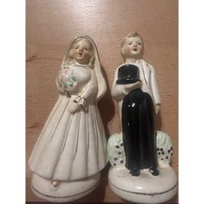 Vintage Nikomiko China Reversible Bride Groom Salt Pepper Shakers Japan Set picture