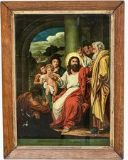 Antique Reverse oil painting  On Glass, Jesus Christ. Retablo, Retable, picture