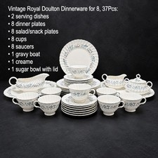 Vtg Royal Doulton Glen Auldyn H4959 China Dinnerware Set for 8, 37 Pc England picture