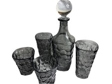 Halston Elegant Grey Decanter And 4 Glasses Set picture