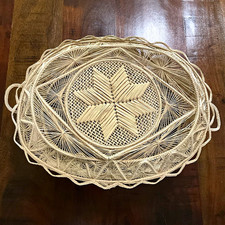 Vintage Handcrafted Woven Hinged-Lid Storage Basket – Boho Folk Art picture