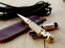 Marlin Spike Knurled Handle, Brass Collectible and Knot Tool for Hiking and Camp picture