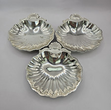 Vintage Rosalco Japan Shell Shape Set of 3 Silverplates picture