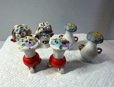 Vintage miniature floral pairs, all stamped Germany, 1 3/4 inch, 6 pieces picture