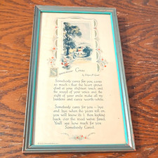 The Buzza Company Craftacres Vintage Framed “Somebody Cares” Poem Print picture