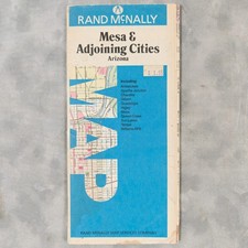 1986 Rand McNally Mesa & Adjoining Cities Arizona Fold-Out Street Map Vintage AZ picture