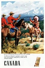 🇨🇦 Vintage Canada Mounties Poster - 1877 Treaty Scene - 24x36” - Hi-Res💎 picture