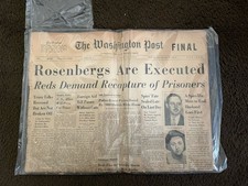 The Washington Post Newspaper June 20 1953. Rosenberg Executed picture
