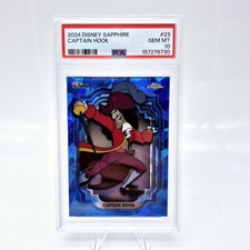 2024 Topps Chrome Disney Sapphire Captain Hook #23 PSA 10 Peter Pan Blue picture